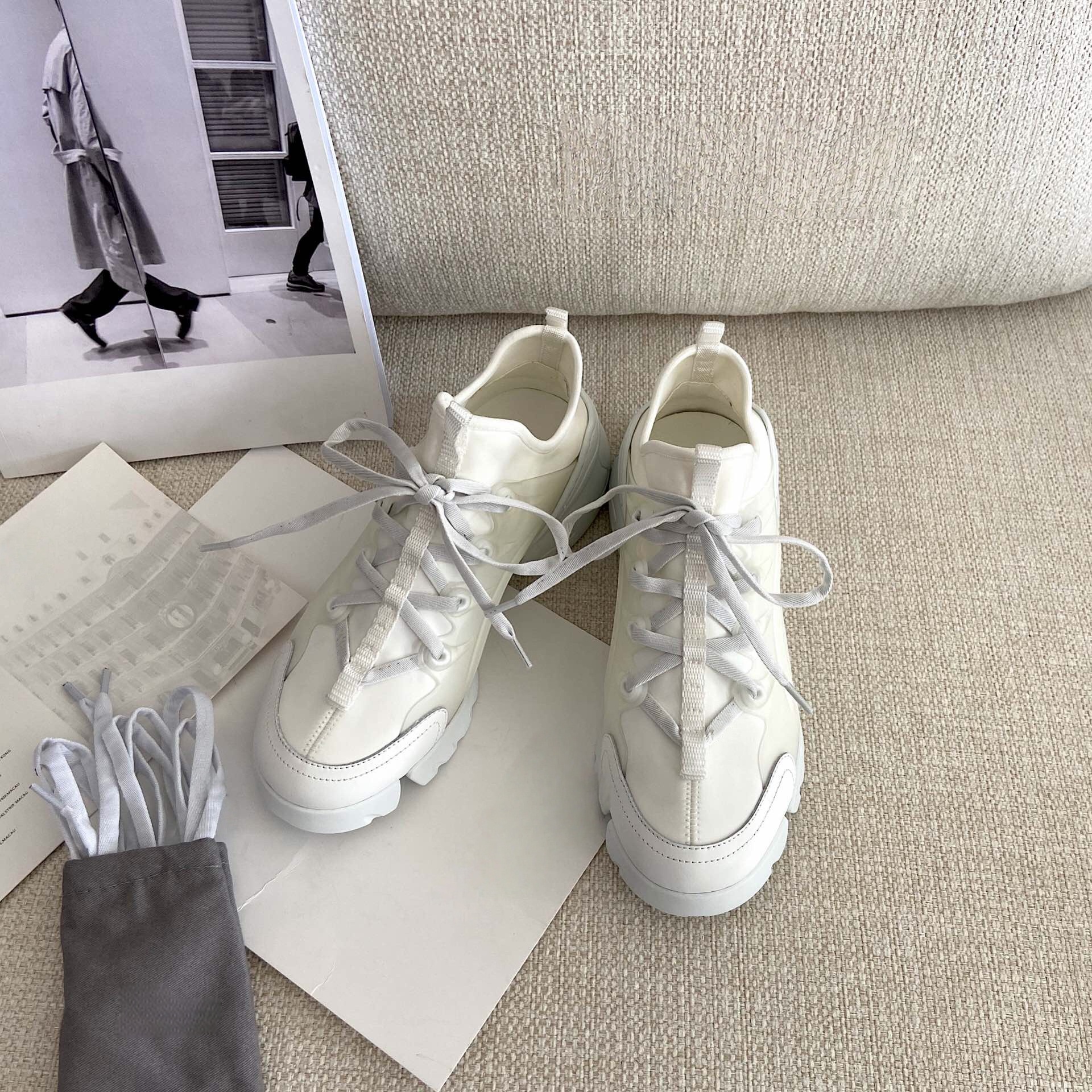 Outdoor Sport Brand - Brand Discount Women's Platform Sneakers Leather-Trimmed