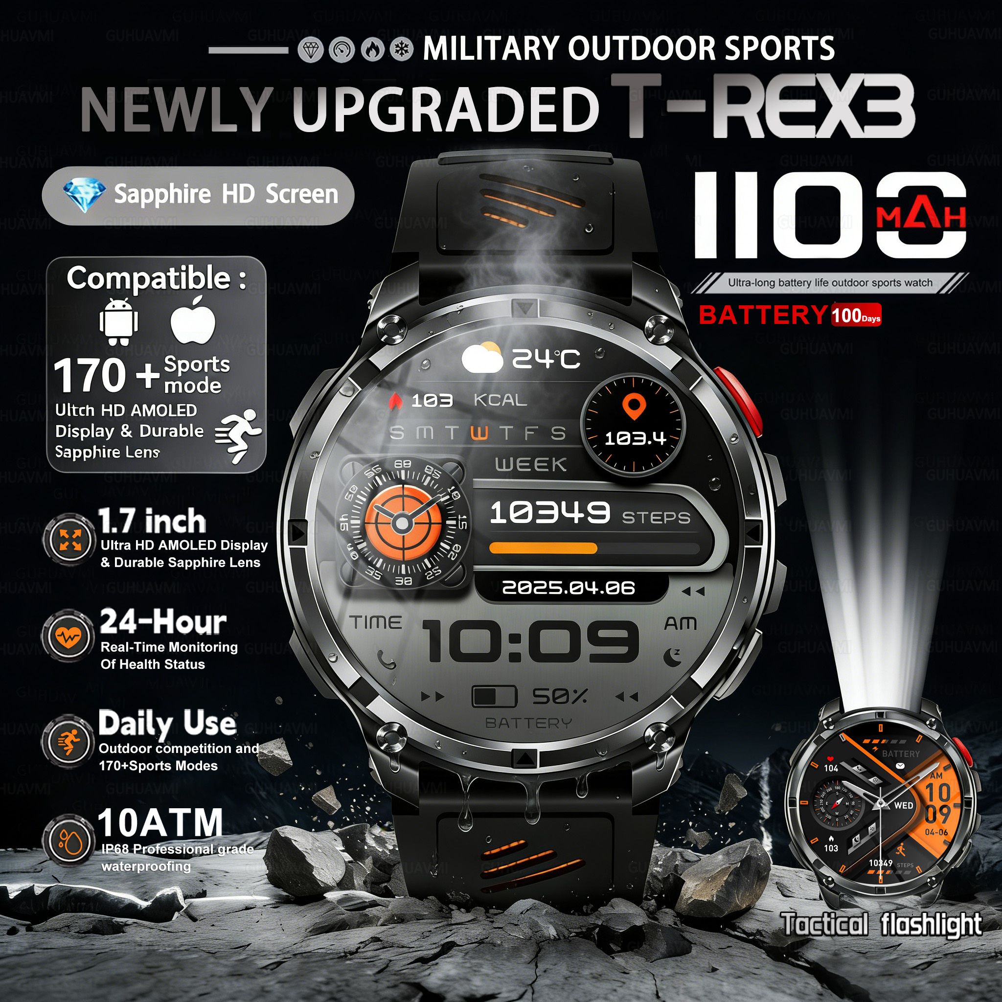 T-REX 3 Military Smartwatch Me - Definition Of Outdoor Sport avis et prix