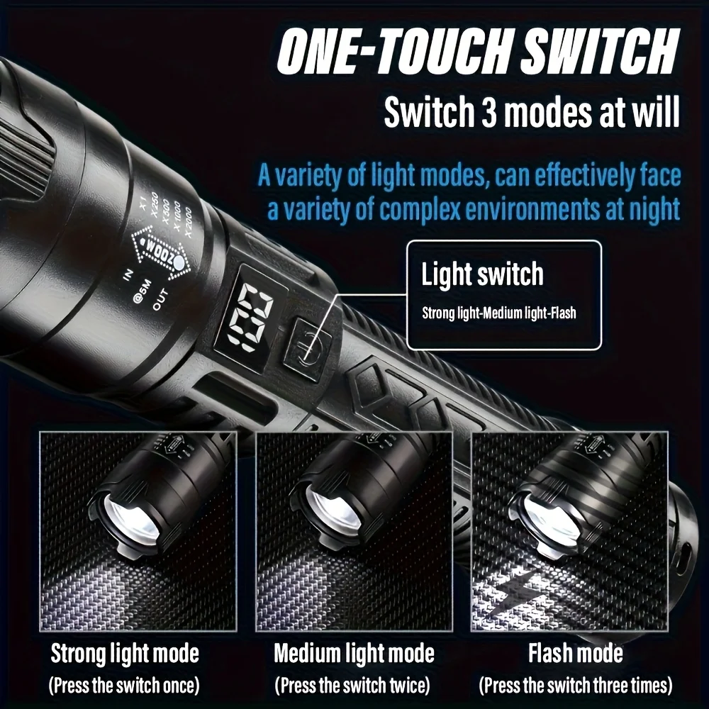 Tactical LED Flashlight 2000LM - Outdoor Sport Lights avis et prix