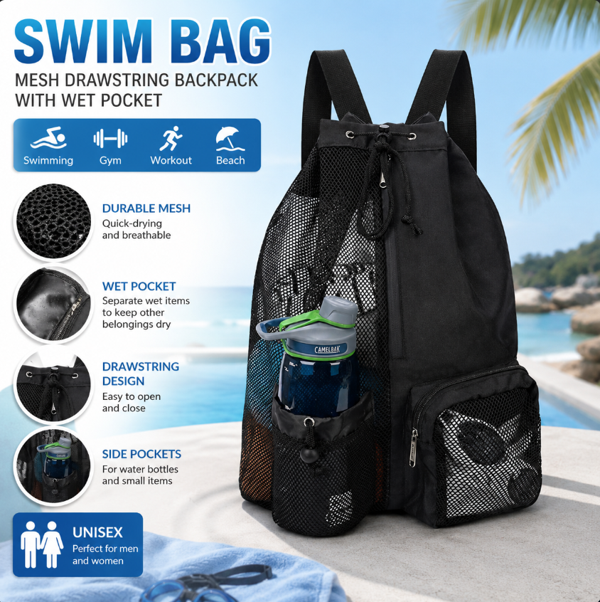 Drawstring Beach Storage Bag M - Outdoor Sport Backpack avis et prix